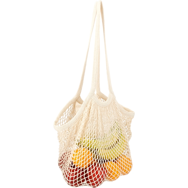 Riviera Cotton Mesh Market Bag w/Zippered Pouch - Image 1