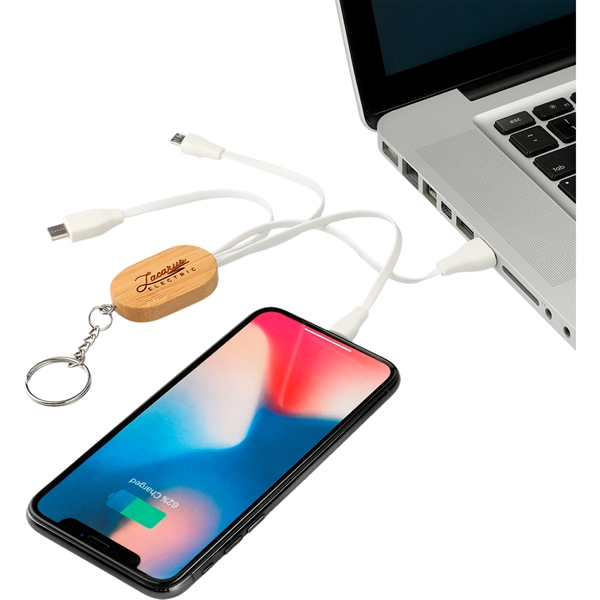 Boundary Natural Bamboo 3-in-1 Charging Cable - Image 2