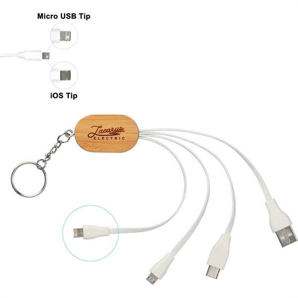 Boundary Natural Bamboo 3-in-1 Charging Cable - Image 4