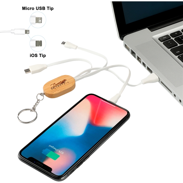 Boundary Natural Bamboo 3-in-1 Charging Cable - Image 5