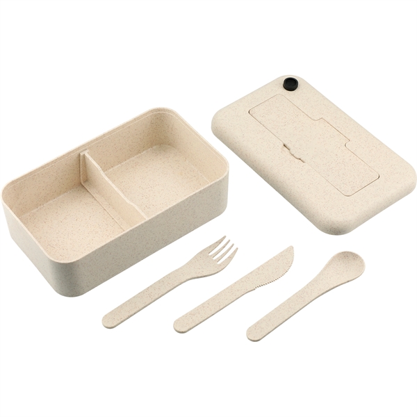 Bamboo Fiber Lunch Box with Utensil Pocket - Image 3