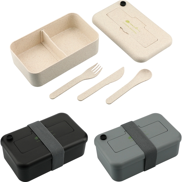 Bamboo Fiber Lunch Box with Utensil Pocket - Image 6