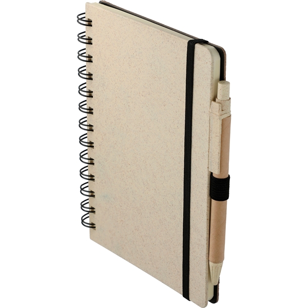 5" x 7" Wheat Straw Notebook With Pen - Image 3