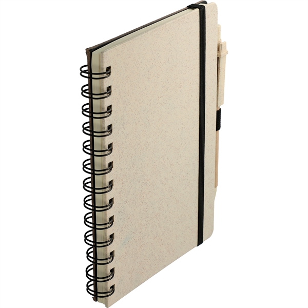 5" x 7" Wheat Straw Notebook With Pen - Image 4