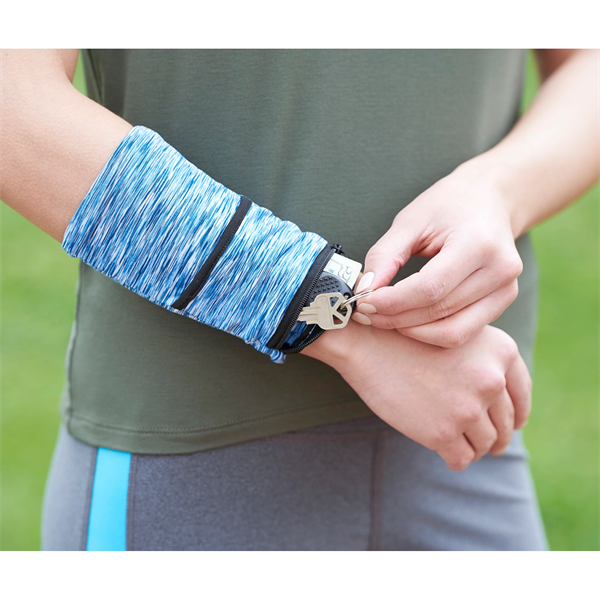 Cooling Heathered Wrist Band with Pocket - Image 6