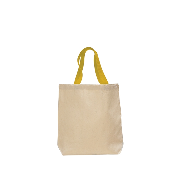 12 oz. Promotional Canvas Tote Bag w/ Nylon Web Handles - Image 4