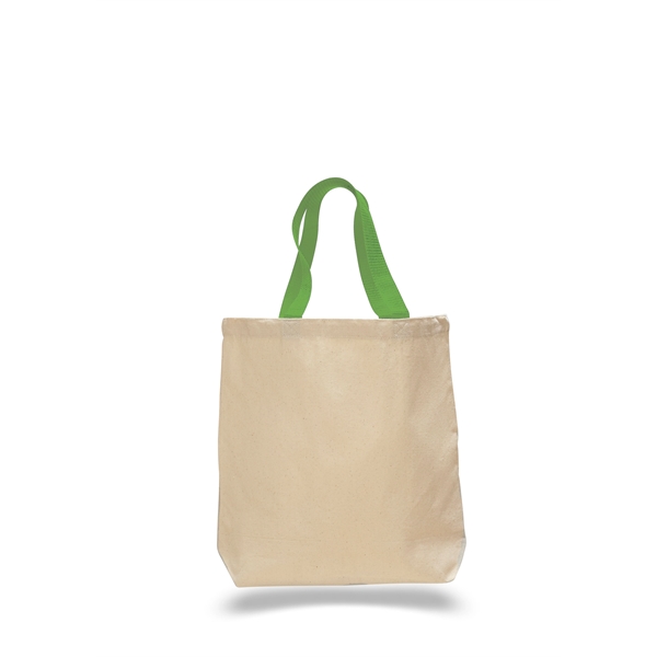 12 oz. Promotional Canvas Tote Bag w/ Nylon Web Handles - Image 7