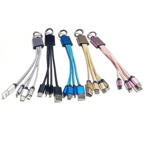 Multi USB Charging Cable With Keychain - Image 2