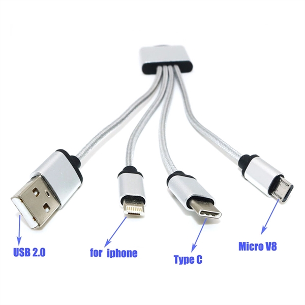 Multi USB Charging Cable With Keychain - Image 3