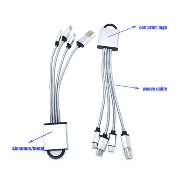 Multi USB Charging Cable With Keychain - Image 1