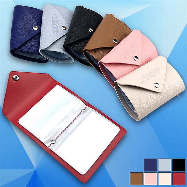PU Credit Card Wallet With Triangle Buckle - Image 1