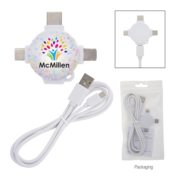 3 Ft. 3-In-1 Charging Cable & Adapter - Image 2