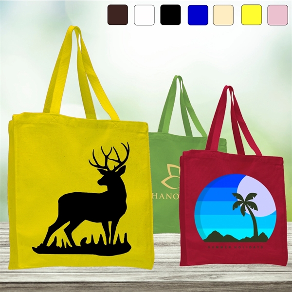 Classic Book Tote Bags w/ Gusset Canvas Totes 14" X 15" X 4" - Image 1