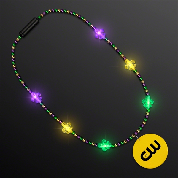 Light Up Fleur de Lis Jewelry, Mardi Gras Medallion - Image 5