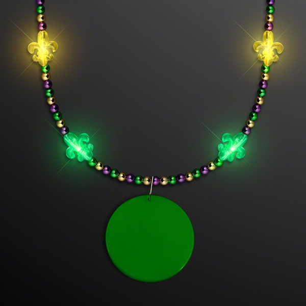 Light Up Fleur de Lis Jewelry, Mardi Gras Medallion - Image 7