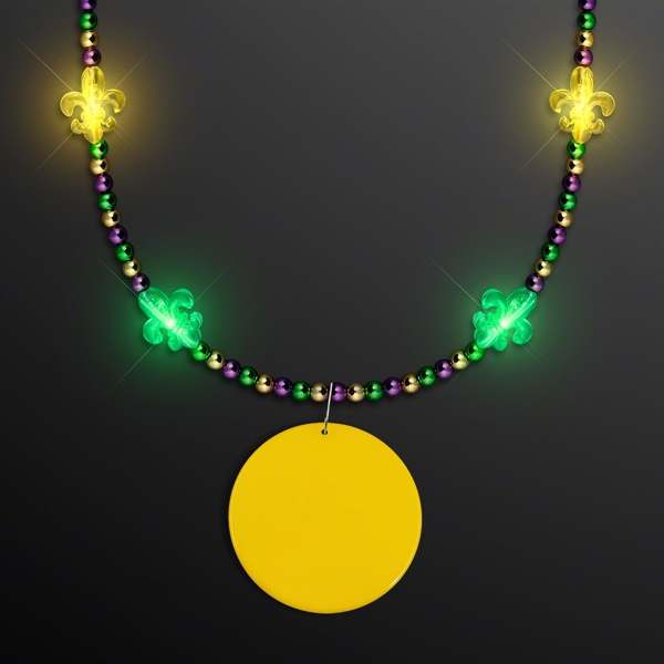 Light Up Fleur de Lis Jewelry, Mardi Gras Medallion - Image 10