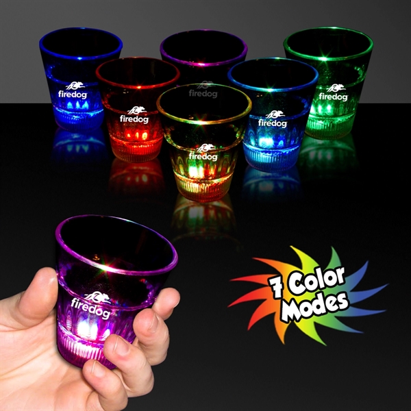 2 oz. Rainbow Light-Up LED Glow Shot Glass - Image 1