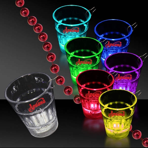 Lite-up Rainbow LED Glow Light Up Shot Glass with J Hook - Image 1