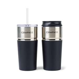 Emery 2 in 1 Double Wall Stainless Tumbler 16 Oz.