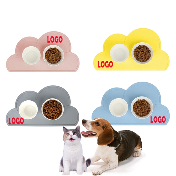 Silicone Pets Placemat Cloud Shape Feeding Mat Pad - Image 1