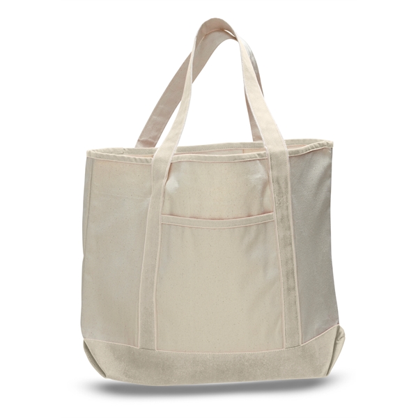 Large Custom Canvas Tote Bags w/ Interior Pocket 12 oz Bag - Image 2