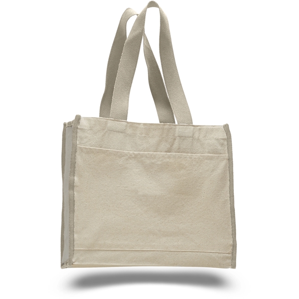 Convention Canvas Tote Bags w/ Colored Trims & 24" Handles - Image 5