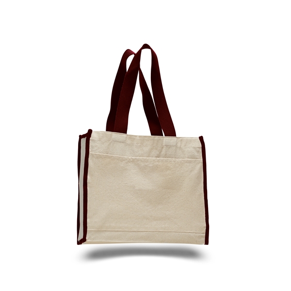 Convention Canvas Tote Bags w/ Colored Trims & 24" Handles - Image 6