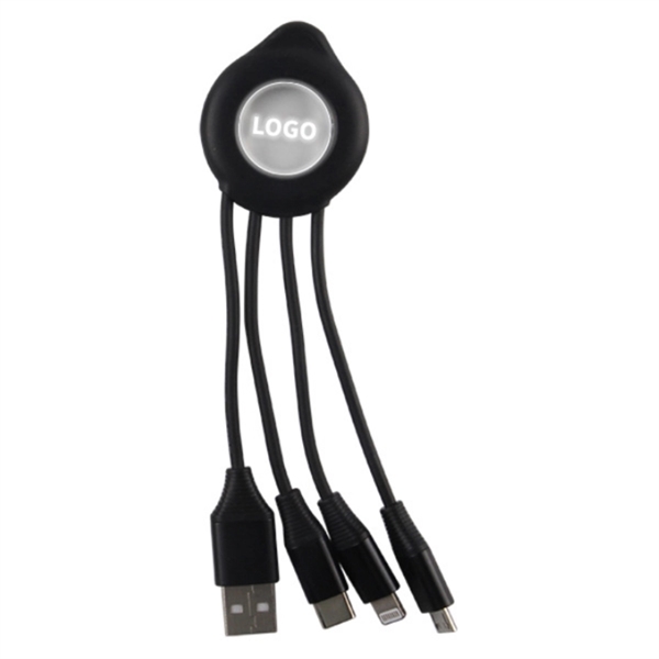 4 in 1 Charging Cable with Crystal Laser Etch and Light Up L - Image 5