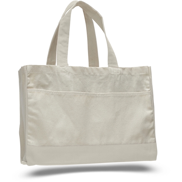 Urban Two-Tone Canvas Tote Bag w/ Interior Zipper Pocket - Image 5