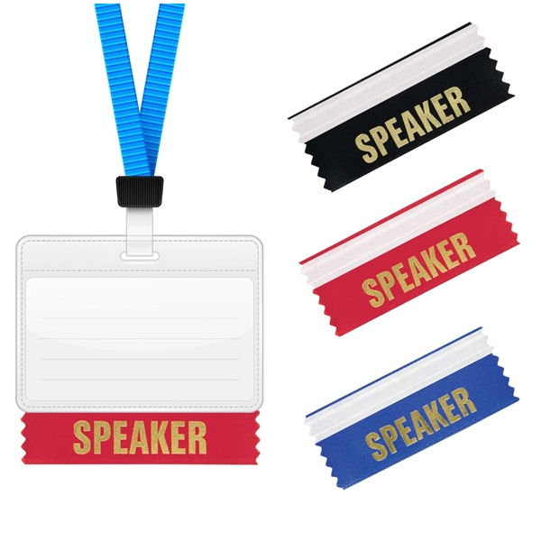 Speaker Ribbon 4"L x 1.625"W Badge Ribbons - Image 1
