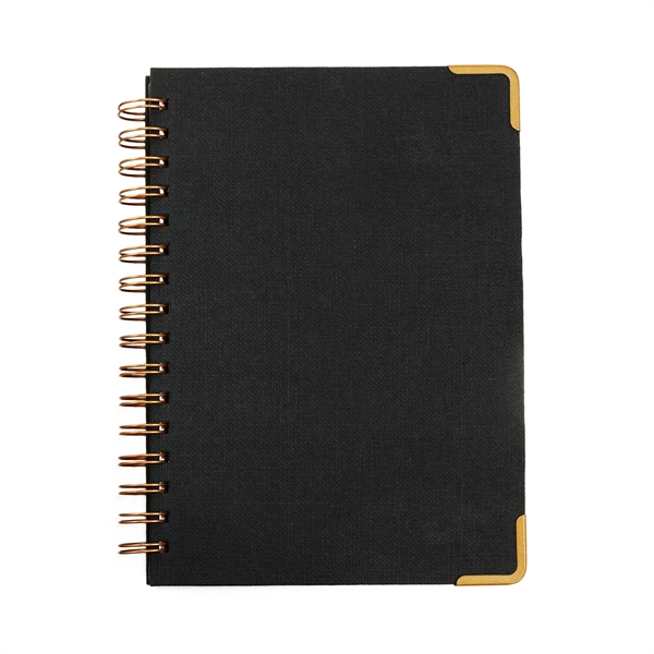 Woven Paper Hardback With Metal Accents Notebook - Image 2