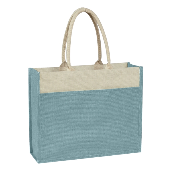 Jute Tote Bag With Front Pocket - Image 3