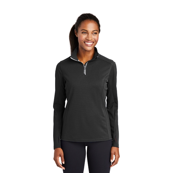 Sport-Tek® Ladies Sport-Wick® Textured 1/4-Zip Pullover - Image 4