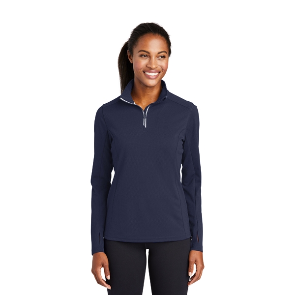 Sport-Tek® Ladies Sport-Wick® Textured 1/4-Zip Pullover - Image 5