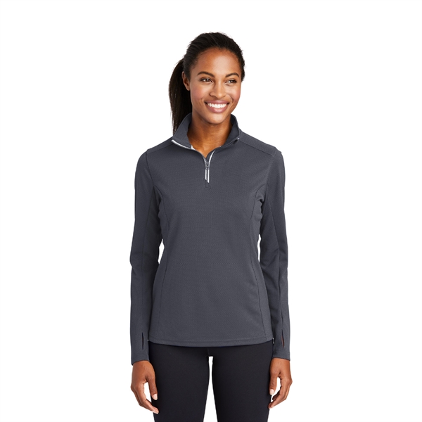 Sport-Tek® Ladies Sport-Wick® Textured 1/4-Zip Pullover - Image 6