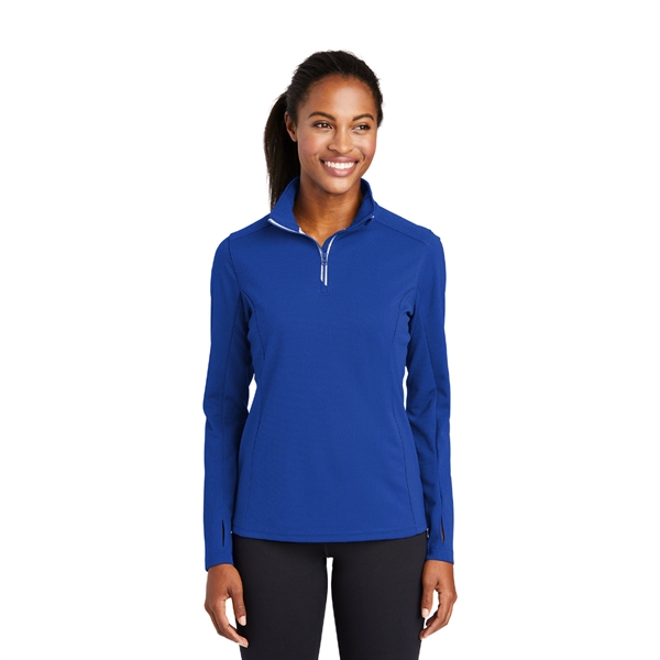Sport-Tek® Ladies Sport-Wick® Textured 1/4-Zip Pullover - Image 8