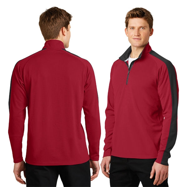 Sport-Tek® Sport-Wick® Textured Colorblock 1/4-Zip Pullover - Image 2
