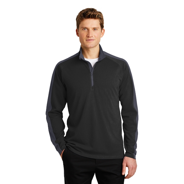Sport-Tek® Sport-Wick® Textured Colorblock 1/4-Zip Pullover - Image 3