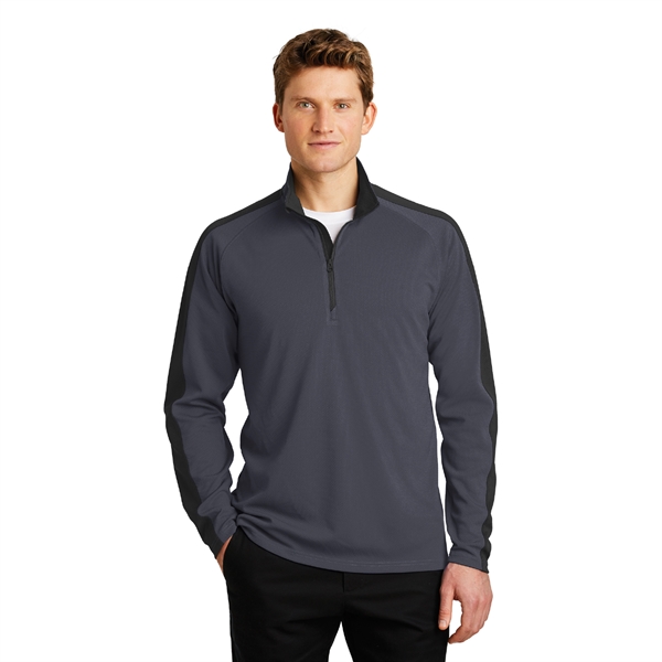 Sport-Tek® Sport-Wick® Textured Colorblock 1/4-Zip Pullover - Image 4