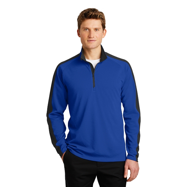 Sport-Tek® Sport-Wick® Textured Colorblock 1/4-Zip Pullover - Image 6