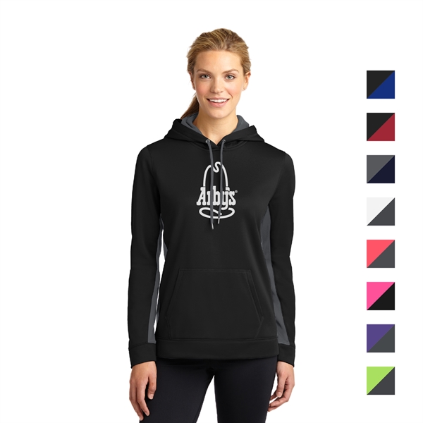 Sport-Tek® Ladies Sport-Wick® Fleece Hooded Pullover - Image 1