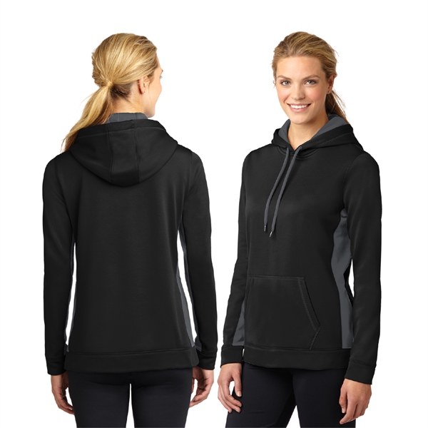 Sport-Tek® Ladies Sport-Wick® Fleece Hooded Pullover - Image 2