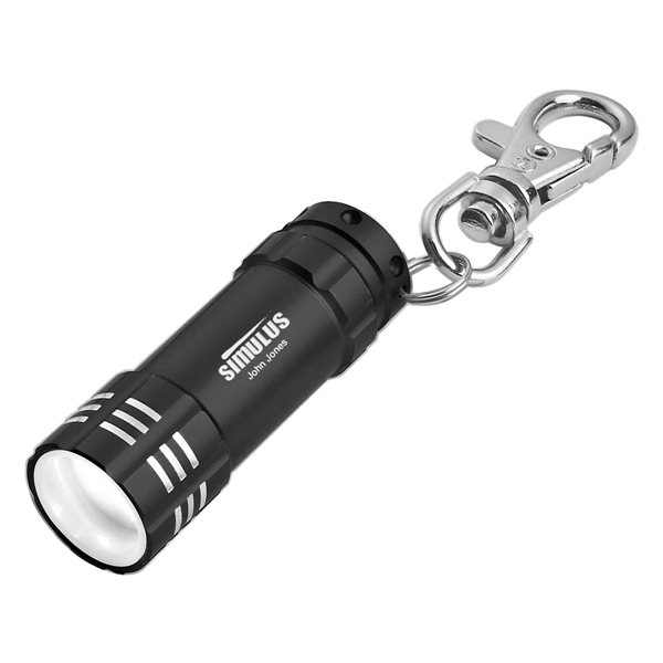 Mini Aluminum LED Flashlight With Key Clip - Image 2