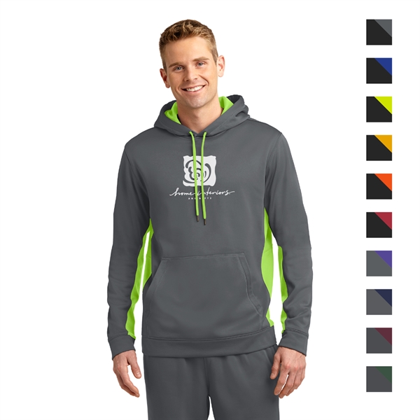 Sport-Tek® Sport-Wick® Fleece Colorblock Hooded Pullover - Image 1