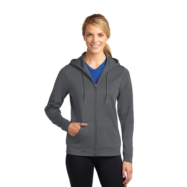Sport-Tek® Ladies Sport-Wick® Fleece Full-Zip Hooded Jacket - Image 2
