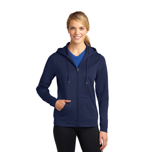 Sport-Tek® Ladies Sport-Wick® Fleece Full-Zip Hooded Jacket - Image 3