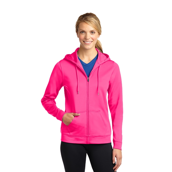Sport-Tek® Ladies Sport-Wick® Fleece Full-Zip Hooded Jacket - Image 4
