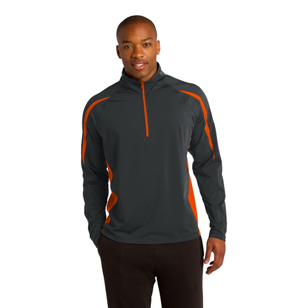 Sport-Tek® Sport-Wick® Stretch 1/2-Zip Colorblock Pullover - Image 4