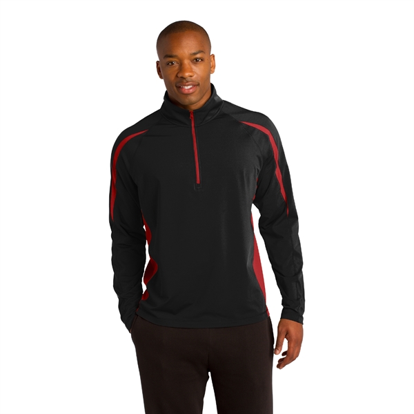 Sport-Tek® Sport-Wick® Stretch 1/2-Zip Colorblock Pullover - Image 5
