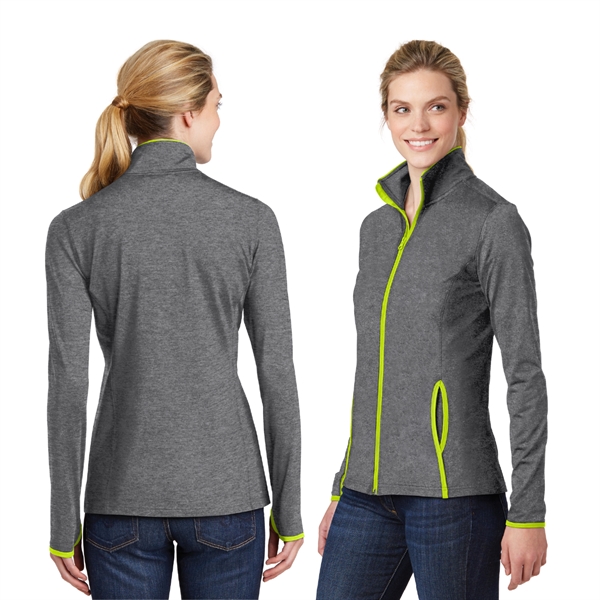 Sport-Tek® Ladies Sport-Wick® Stretch Contrast Full-Zip Jack - Image 7